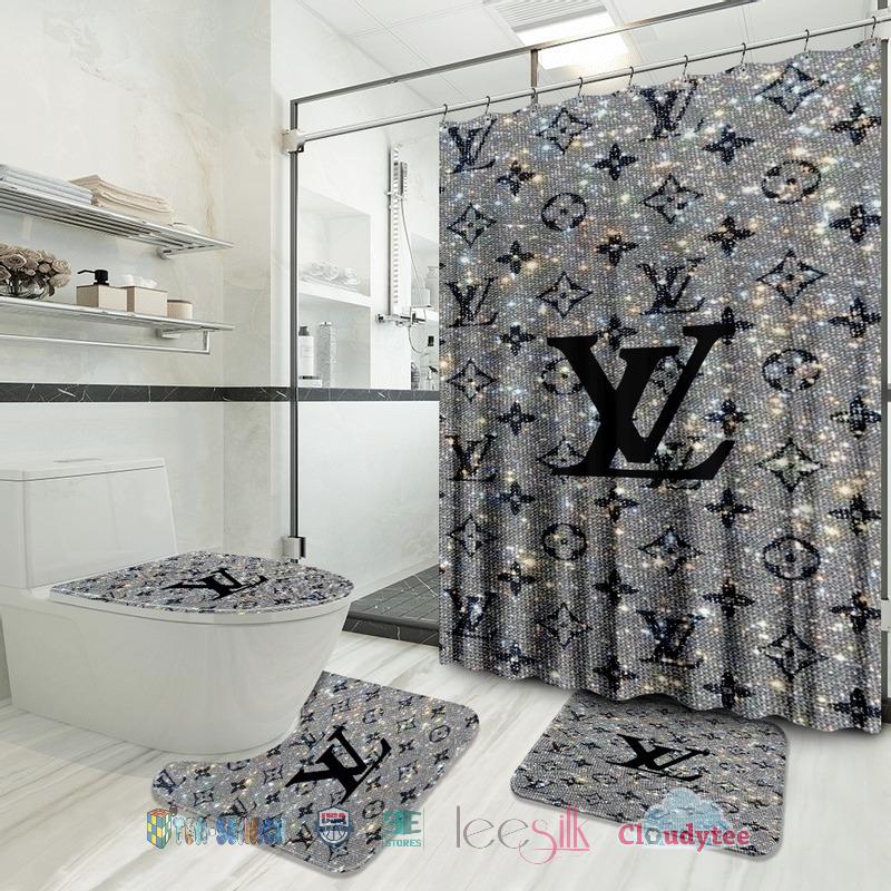 Louis Vuitton Flower Luxury Bathroom Set Shower Curtain Style 24 ...