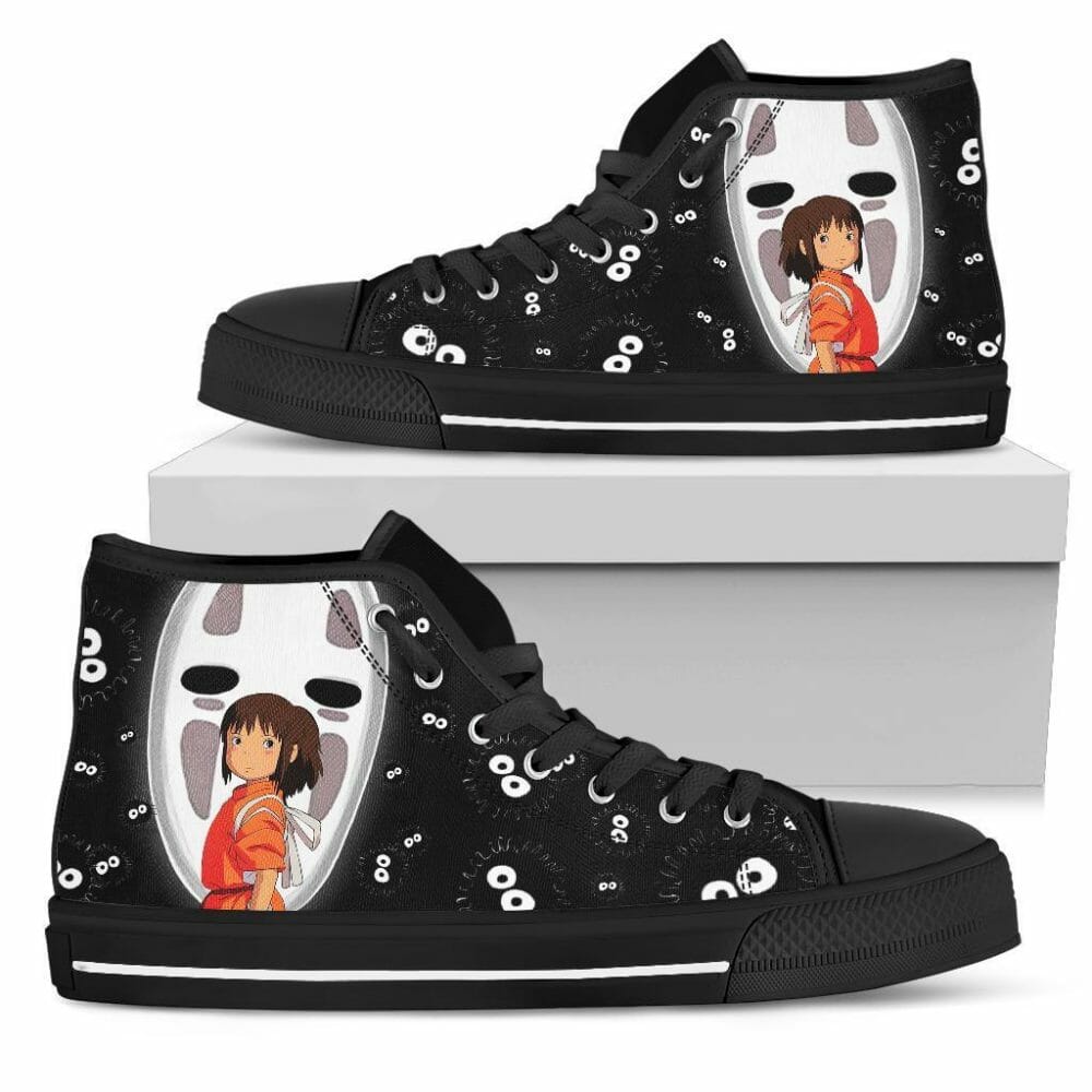 No-Face And Chihiro Sneakers Ghibli High Top Shoes Fan Gift ...